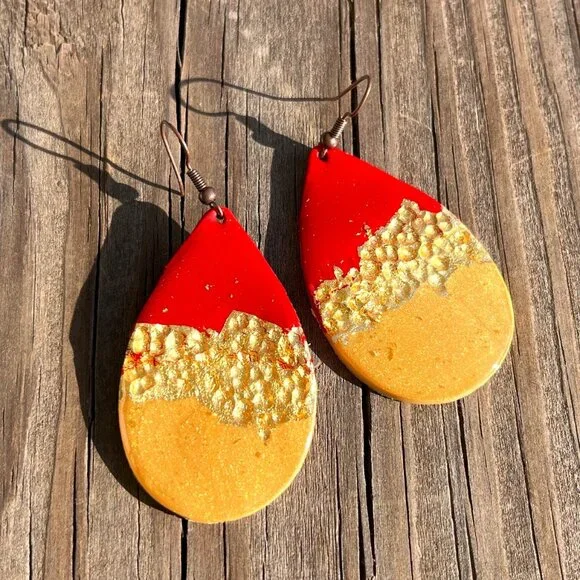 Beach Sunset Handcrafted Earrings - Picture 1 of 1